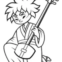 Demon Slayer playing shamisen