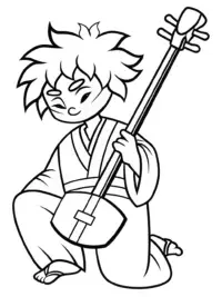 Demon Slayer playing shamisen