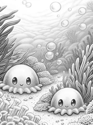 Squishmallows underwater symphony coloring pages