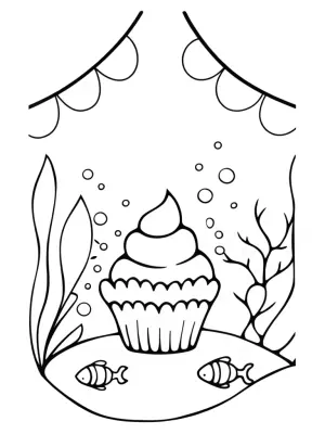 Cupcake Chic at the underwater festival coloring pages