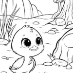 Chick exploring an alien landscape