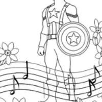 Captain America in a musical garden