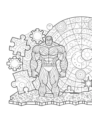 Hulk assembling a cosmic puzzle coloring pages