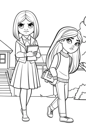Rainbow High students scavenger hunt coloring pages