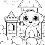 Puppy in a cloud castle