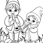 Gnomes playing flower instruments