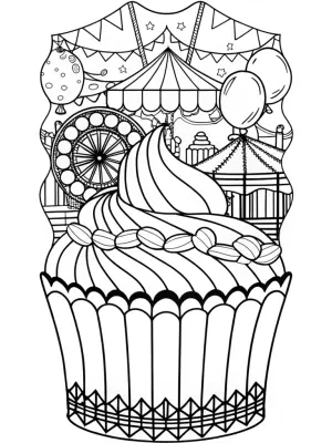 Cupcake Chic at the art festival coloring pages