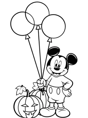 Mickey Mouse Halloween Balloon Adventure coloring pages