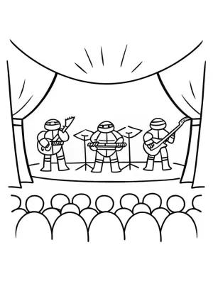 Teenage Mutant Ninja Turtles concert coloring pages