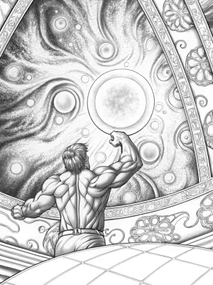 Hulk painting a cosmic mural coloring pages