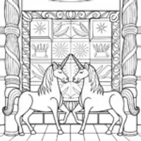 Unicorns discovering ancient scrolls