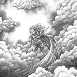 Demon Slayer floating in the sky
