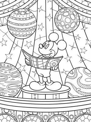 Mickey Mouse star-map adventure coloring pages