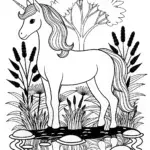 Unicorn by the mystic pond