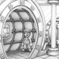 Mario in an underwater factory