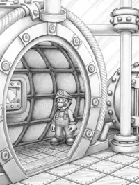 Mario in an underwater factory