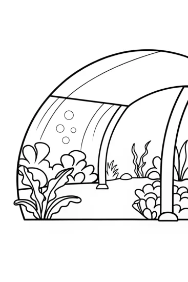 A coloring page of Little Mermaid’s botanical bazaar