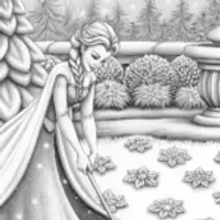 Elsa tending her snow garden
