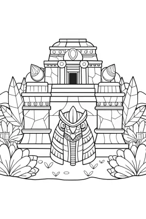 Groudon guarding the ancient temple coloring pages