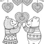 Animal friends crafting hearts