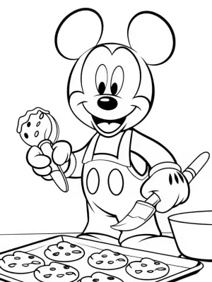 Mickey Mouse cookie decorating fun coloring pages