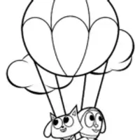 Bluey and Bingo balloon race