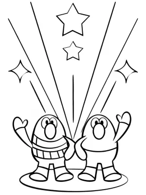 Rainbow Friends light show coloring pages