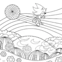 Sonic flying in a dreamland