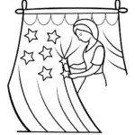 The seamstress crafting starry fabrics