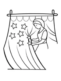 The seamstress crafting starry fabrics