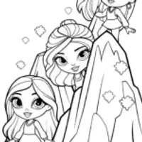 Bratz dolls climbing a magical mountain