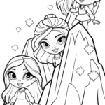Bratz dolls climbing a magical mountain