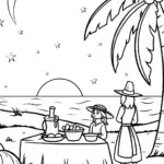 Thanksgiving on the moonlit beach