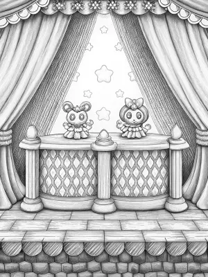Kuromi’s shadow puppet show coloring pages