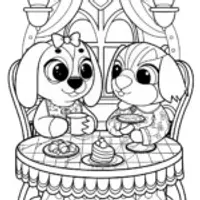 Bluey and Bingo tea party
