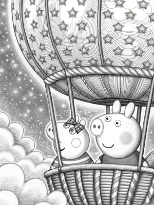 Peppa Pig’s moonlight adventure coloring pages