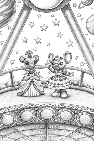 Stitch’s intergalactic fashion show coloring pages