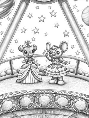 Stitch’s intergalactic fashion show coloring pages