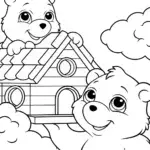 Care Bears building a cloud house