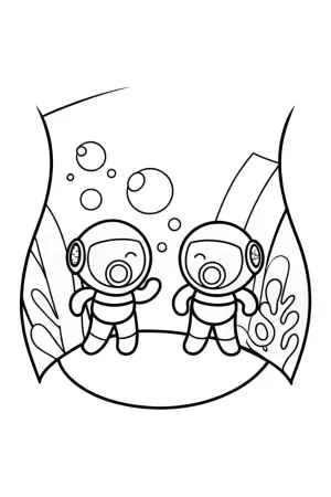 Rainbow Friends underwater concert coloring pages