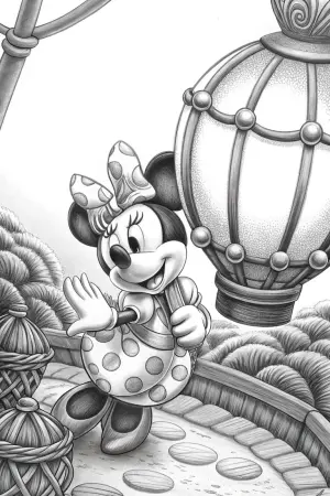 Minnie Mouse’s lantern adventure coloring pages