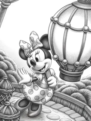 Minnie Mouse’s lantern adventure coloring pages