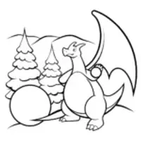 Charizard snowball fight