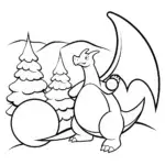 Charizard snowball fight