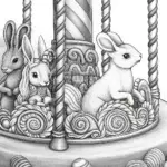 Bunnies on a candy carousel