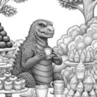 Godzilla tea party