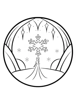 Elsa’s Celestial Snowfall coloring pages