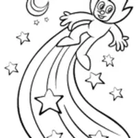 Huggy Wuggy riding a comet