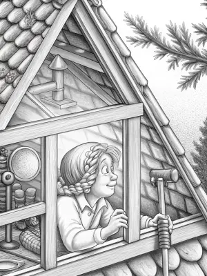 Chick operates a weather station coloring pages