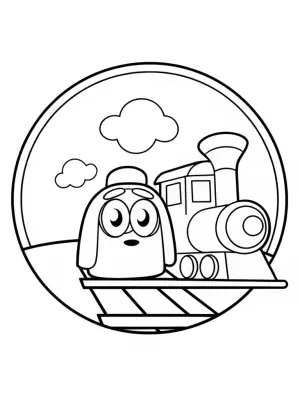 Bluey and Bingo’s time travel train coloring pages